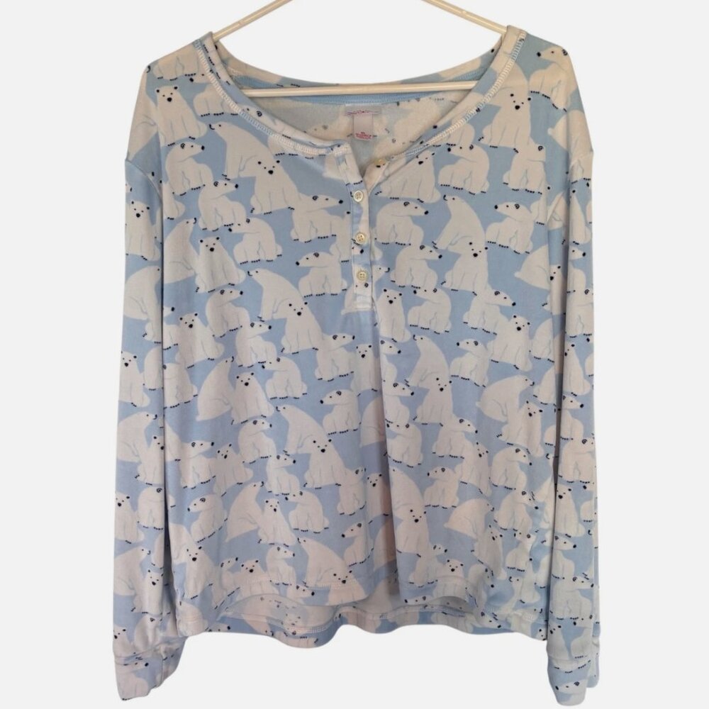 Wondershop Blue and white Polar Bear Print Microfleece Pajama shirt Women's XL